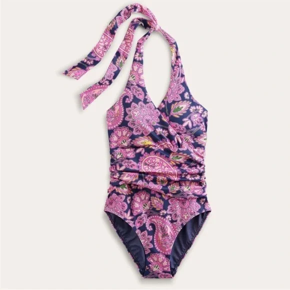 Boden Levanzo Ruched Halter Neck One Piece Swimsuit - Picture 4 of 7